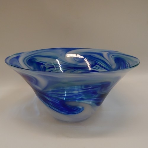 DB-667 Bowl -  Ocean Swirl Straight Sides 6x10x6 $195 at Hunter Wolff Gallery